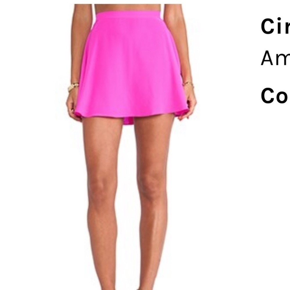 Amanda Uprichard X Revolve Neon Pink Mini Circle Skirt Size Medium